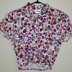 Cropped button up blouse